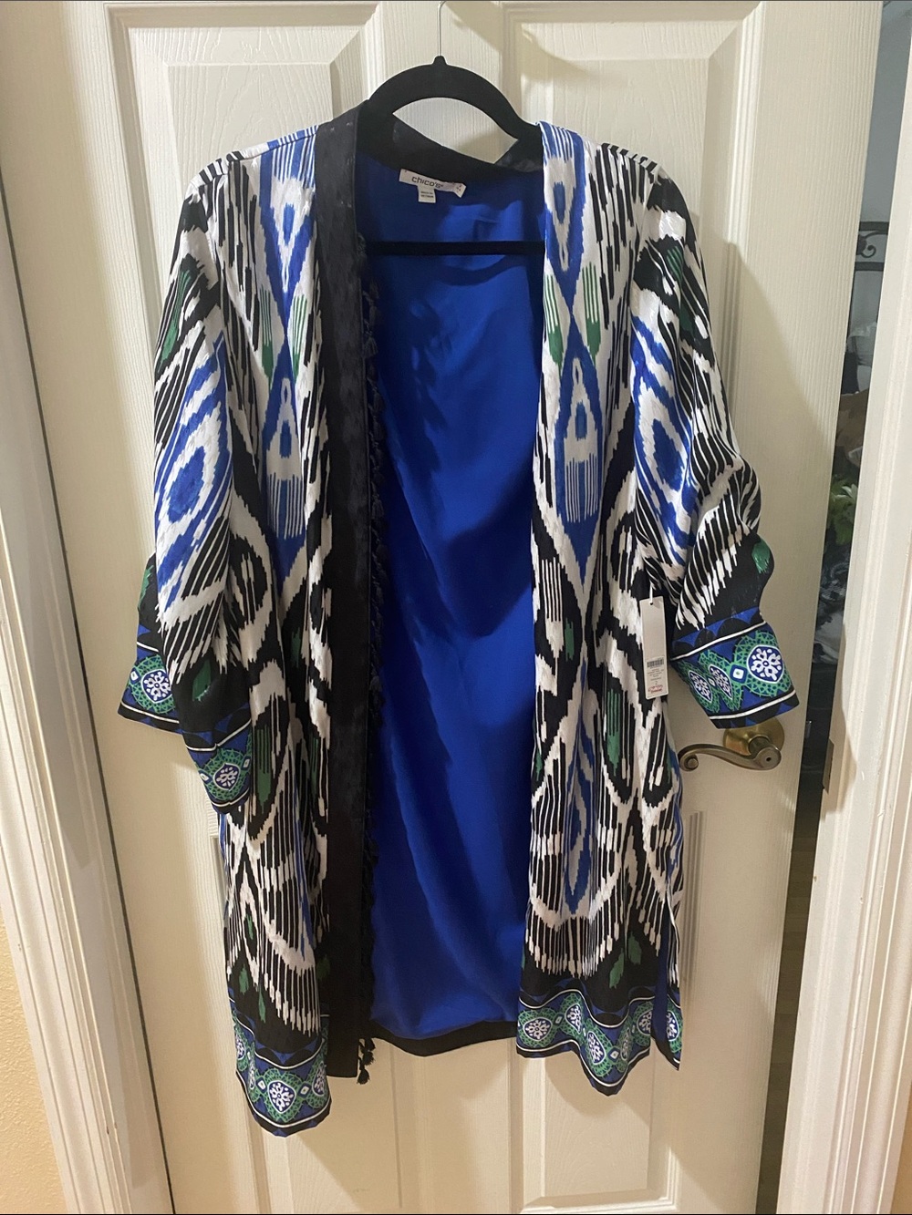 Chico's Royal Blue and Black Open Jacket